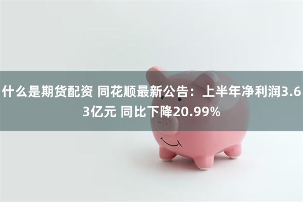 什么是期货配资 同花顺最新公告：上半年净利润3.63亿元 同比下降20.99%