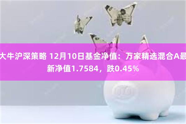 大牛沪深策略 12月10日基金净值：万家精选混合A最新净值1.7584，跌0.45%