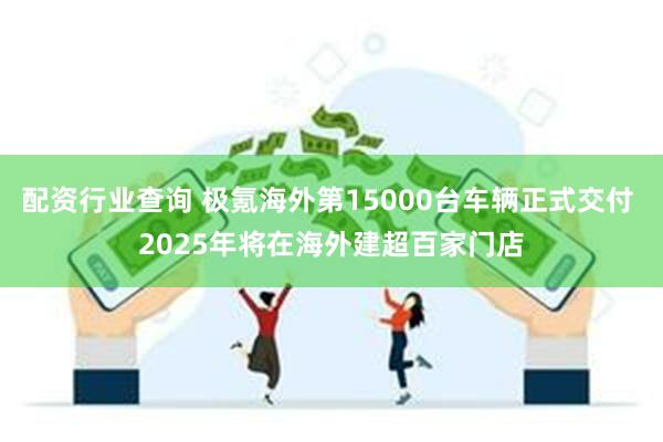 配资行业查询 极氪海外第15000台车辆正式交付 2025年将在海外建超百家门店